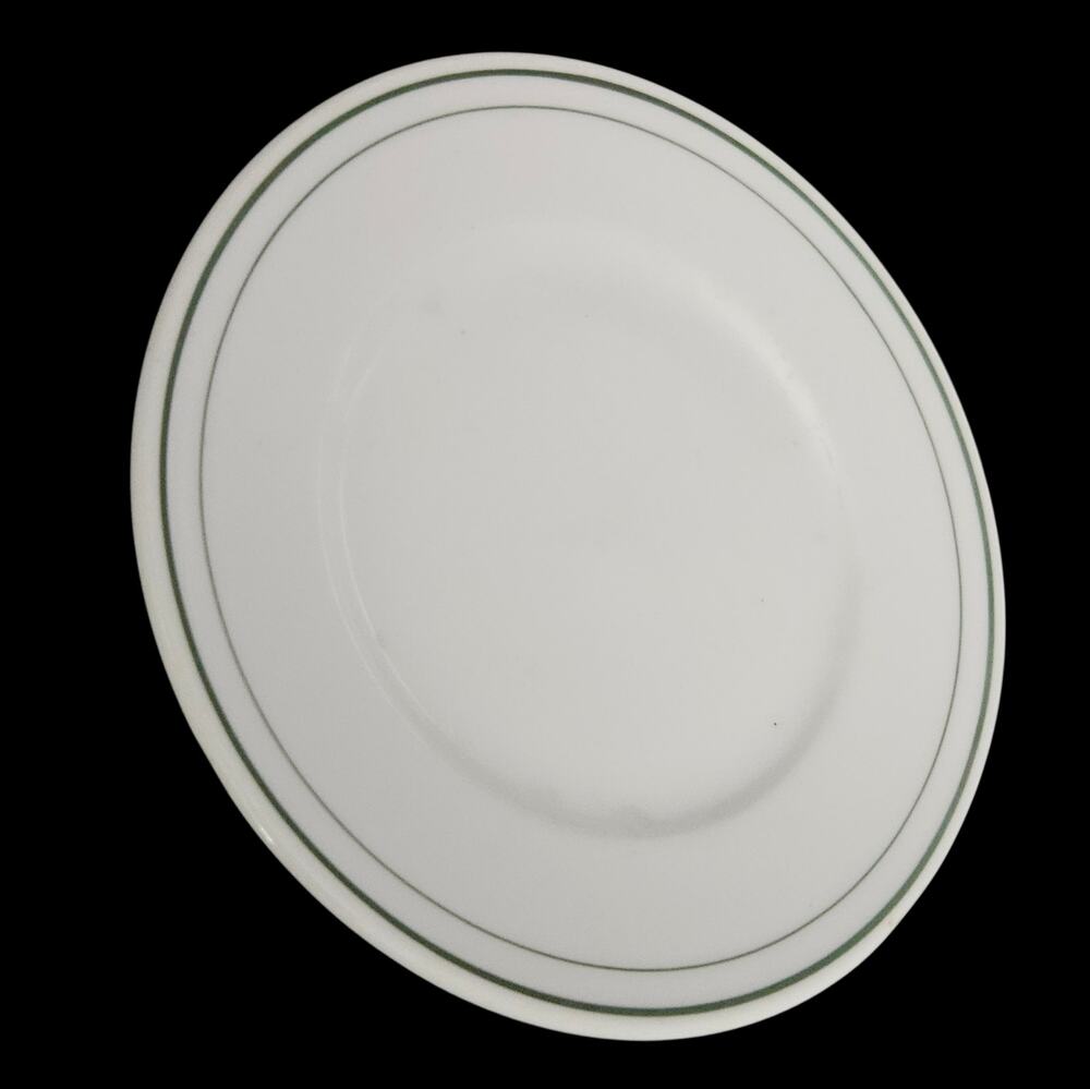 Fraunfelter China Green Band Dessert Plate Restaurant Ware Vintage
